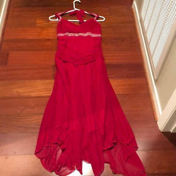 Trixxi Halter Eve Wear Hi- Low Maxi Dresses & Skirts - Trixxi 3 💞 Fashions Red Evening Wear Fits Med 34-36 Bust Hi-low Maxi Length